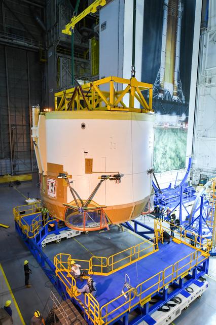 NASA image: Engine Section for NASA’s SLS Rocket Prepared for Joining to Rest of Stage